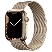 ساعت هوشمند اپل واچ سری 7 استیل طلایی 45 میلیمتری با بند Gold Milanese Loop 